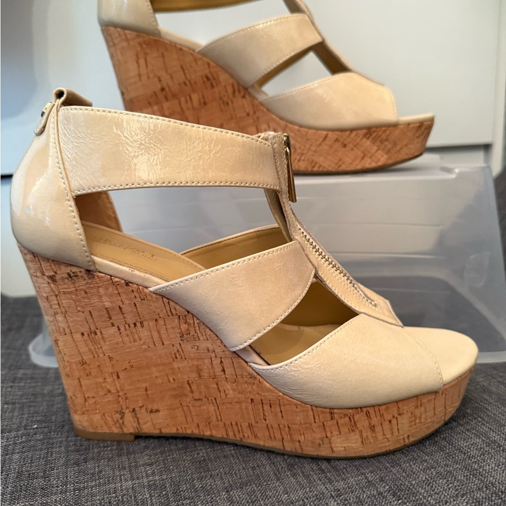 Michael Kors Cream Wedge Sandals